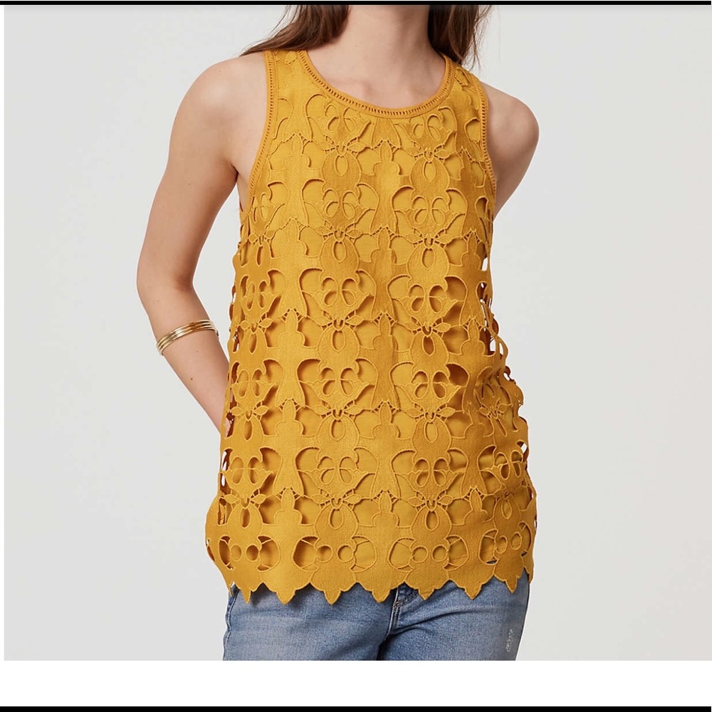 🌼Loft Sunny Lace Tank in Marigold🌼